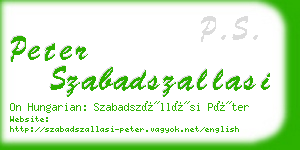 peter szabadszallasi business card